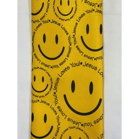Jesus loves you. Thai walnut ridge polyester tie. NWT Vintage Yellow - Picture 4 of 7